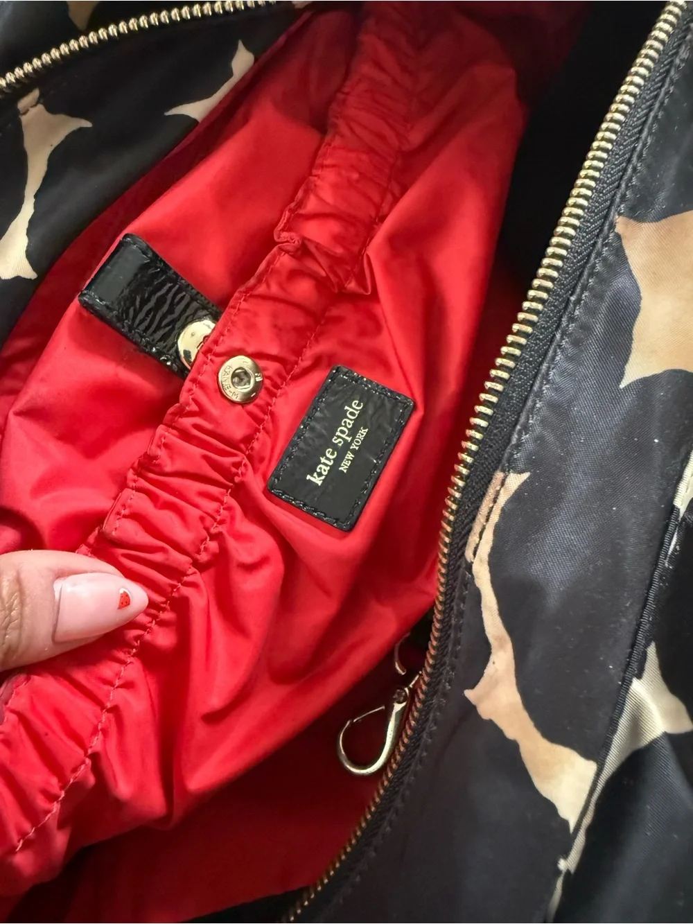 Kate Spade Black and Taupe Patterned Diaper Bag + Diaper Pad